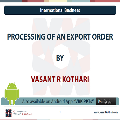 27ProcessingofanExportOrder